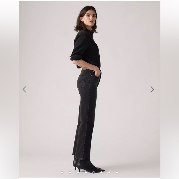 Levi’s women’s ribcage straight ankle 29 faded black high waist classic jeans - Picture 2 of 16